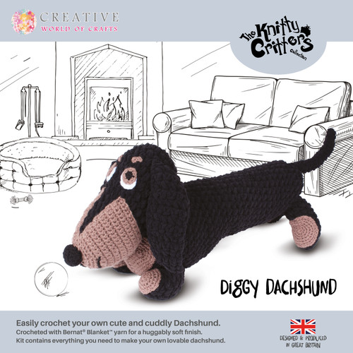 Diggy  Dachshund Crochet Kit by Knitty Critters