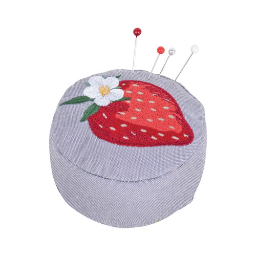 Natural Strawberries Embroidered Wrist Pincushion by Hobby Gift