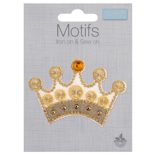 Gold Gem Crown Motif by Trimits