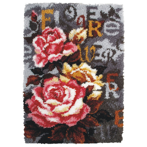 Roses (1) Latch Hook Rug Kit by Orchidea