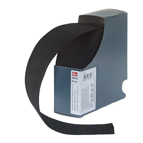 Black Rucksack Strapping 50mm x 1m by Prym