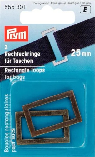 Antique Brass Rectangular Loop For Bags 25mm by Prym