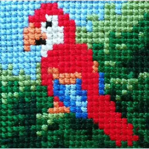 Parrot Printed Cross Stitch Kit By Gobelin L