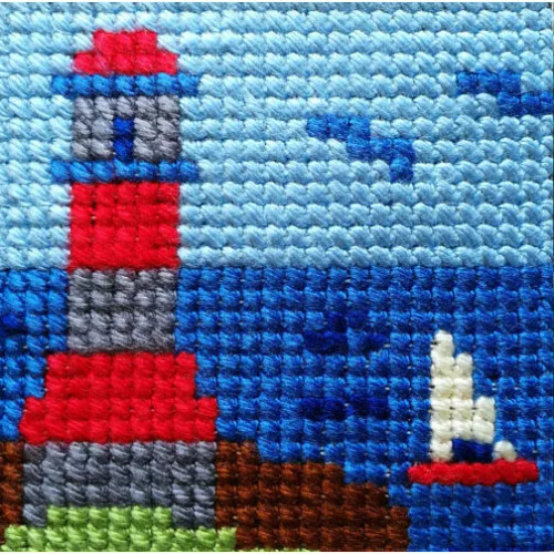 Lighthouse Printed Cross Stitch Kit By Gobelin L