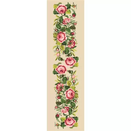 Pink Rose Runner Tapestry Canvas By Gobelin L