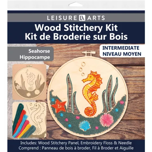 Seahorse Wood Stitchery Shapes Kit By Leisure Art