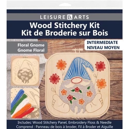 Floral Gnome Wood Stitchery Shapes Kit By Leisure Arts