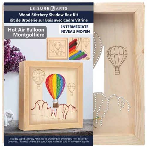 Shadow Box Hot Air Balloon Wood Stitchery Shadow Boxes Kit By Leisure Arts