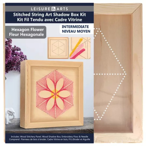 Shadow Box Hexagon Flower Wood Stitchery Shadow Boxes Kit By Leisure Arts