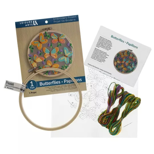 Organza Butterfly Freestyle Embroidery Kit By  Leisure arts