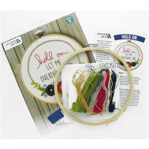 Hold On Freestyle Embroidery Kit By Leisure Arts