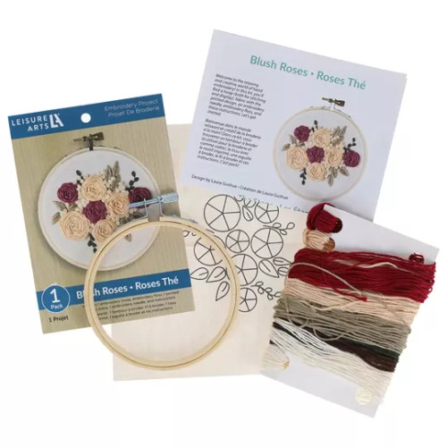 Blush Rose Freestyle Embroidery Kit By Leisure Arts