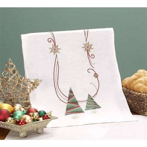 Christmas Trees Runner Freestyle Embroidery Kit By Leisure Arts