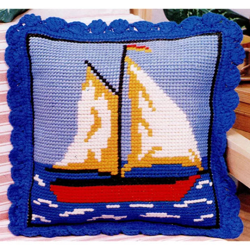 Sail Boat Printed Cross Stitch Kit By Gobelin