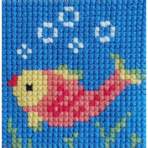 Happy Fish Printed Cross Stitch Kit By Gobelin