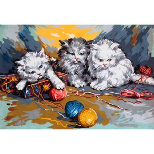 Three Kittens Tapestry Canvas By Gobelin