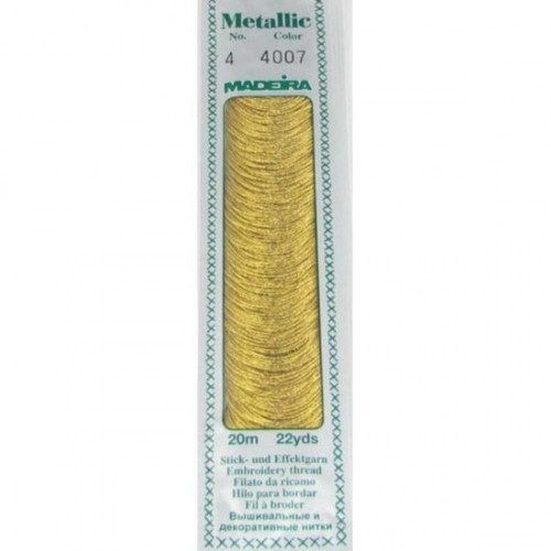 Madeira Mouliné Metallic Cotton 20m: 4007 Pure Gold