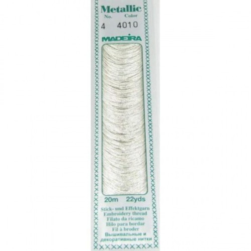 Madeira Mouliné Metallic Cotton 20m: 4010 Pure Silver