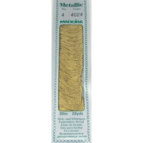 Madeira Mouliné Metallic Cotton 20m: 4024 Antique Gold