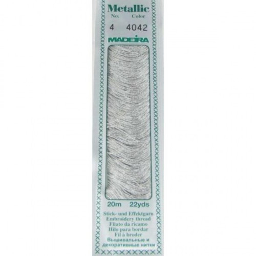 Madeira Mouliné Metallic Cotton 20m: 4042 Antique Silver