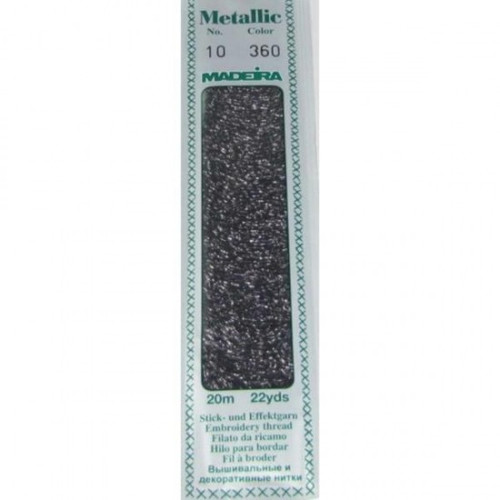 Madeira Metallic Perlé Cotton 20m: 360 Black Pearl