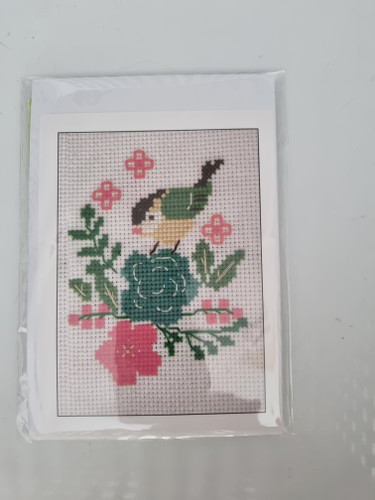 Bird and Flower Card Cross Stitch Kit 