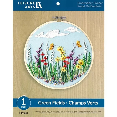 Green Fields Freestyle Embroidery Kit by Leisure Art