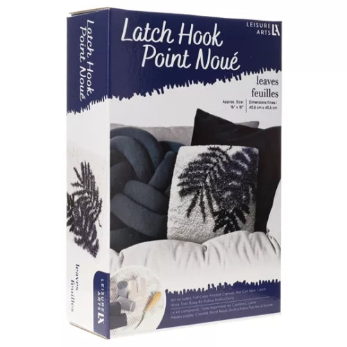 Black and White Leaves Latch Hook Kit By Leisure Arts