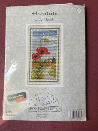 Poppy Meadow Counted Cross Stitch Kit By Derwentwater