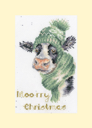 Moo-rry Christmas Counted Cross Stitch Card Kit by Bothy Threads