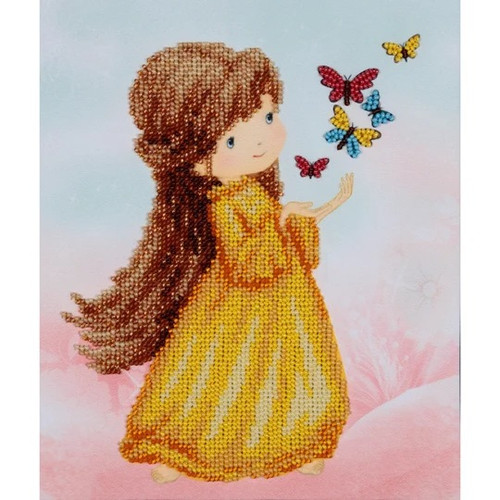 Girl with Butterflies Beaded Embroidery Kit by VDV