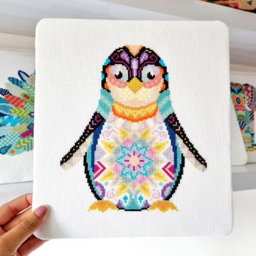 Mandala Penguin Cross Stitch Kit By Meloca Designs