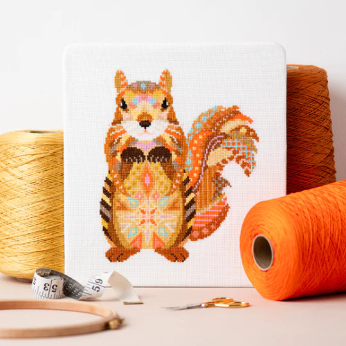 Mandala Squirrel Cross Stitch Kit by Meloca Designs