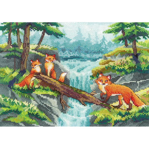 Foxes Cross Stitch Kit by Andriana