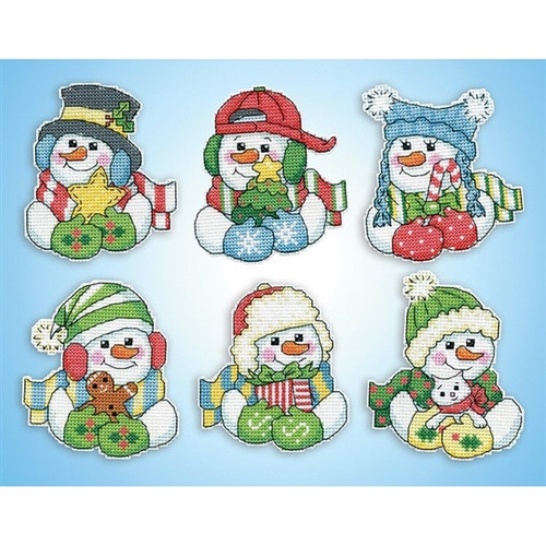 Snowman Hugs Christmas Tree Ornaments Kit By Design Works