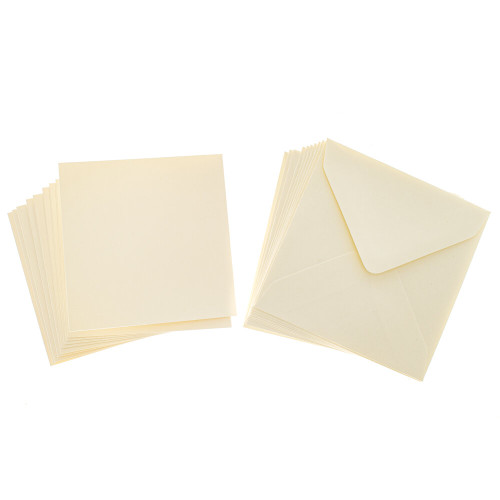 Cards Singlefold Small Square Cream (10) by Peakdales