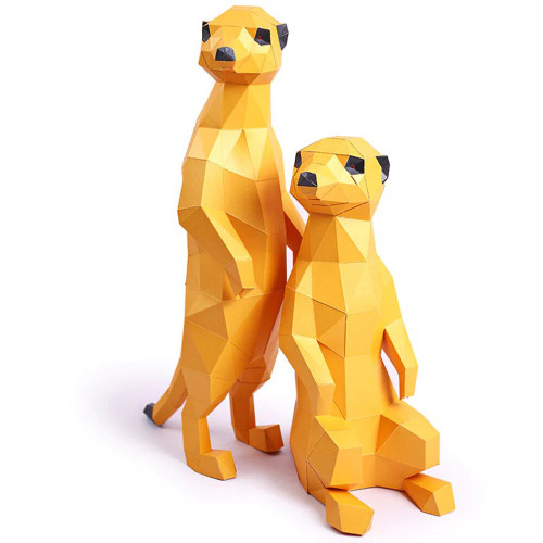 Papercraft World 2 Meerkats By Peakdales