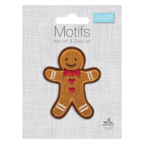 Christmas Gingerbread Man Iron On Motif by Trimits