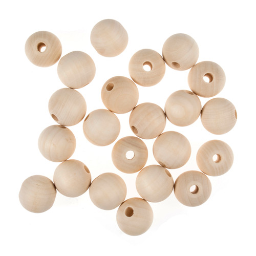 Pack of 50 2.5cm Wooden Beads by Trimits