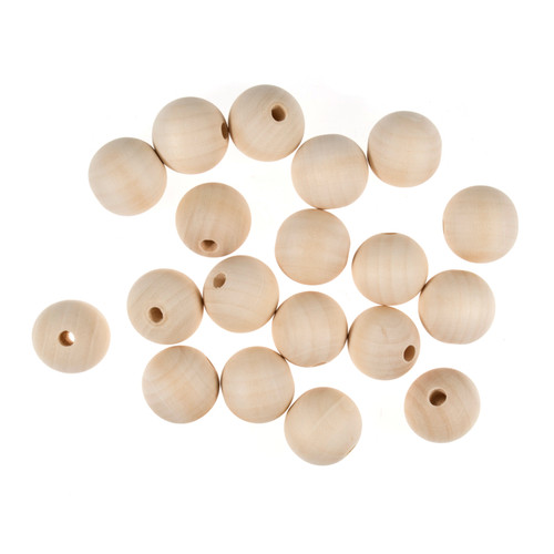 Pack of 50 3cm Wooden Beads by Trimits