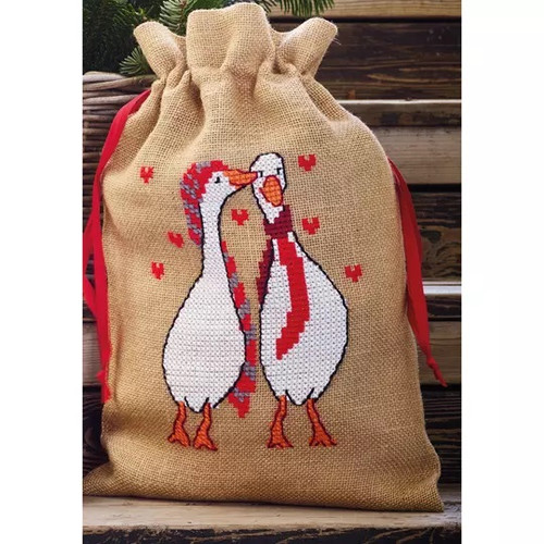 Christmas Geese Bag Counted Cross Stitch Kit by Permin
