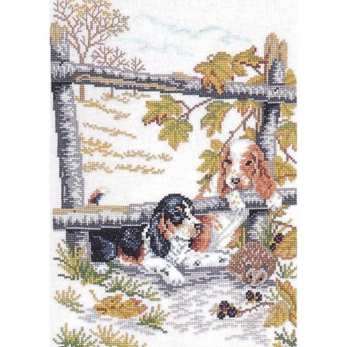 Beagles Counted Cross Stitch Kit By Permin