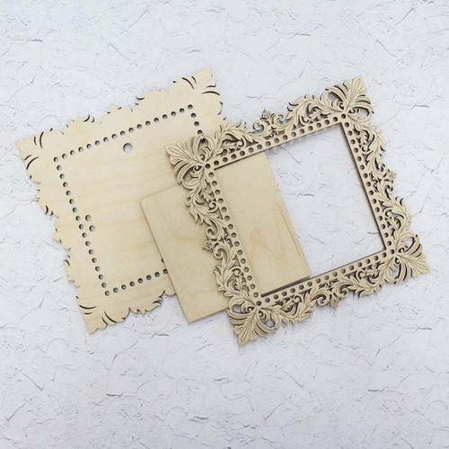 Small Square Lace Frame for Cross Stitch