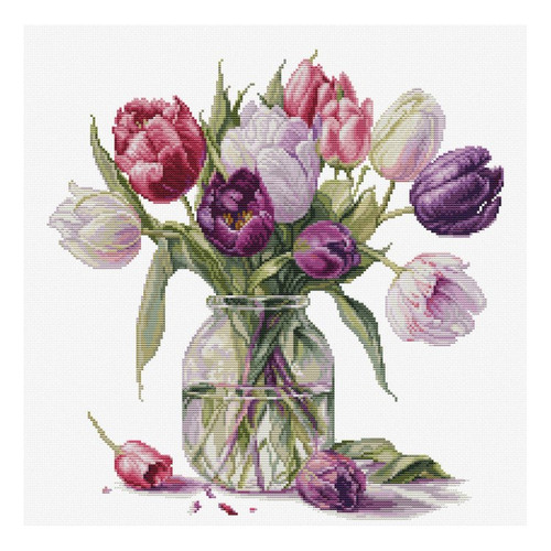 Bouquet of Tulips Counted Cross Stitch Kit by Luca-s