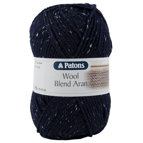 Wool Blend: Aran: 10 x 100g: Navy Tweed