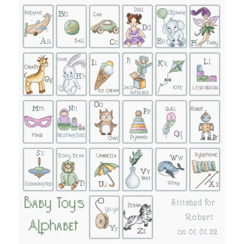 Baby Toy Alphabet Counted Cross Stitch Kit by Letistitch