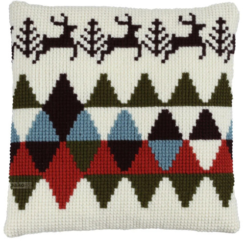 Scandinavian Winter with Deer  Chunky Cross stitch Kit by Pako