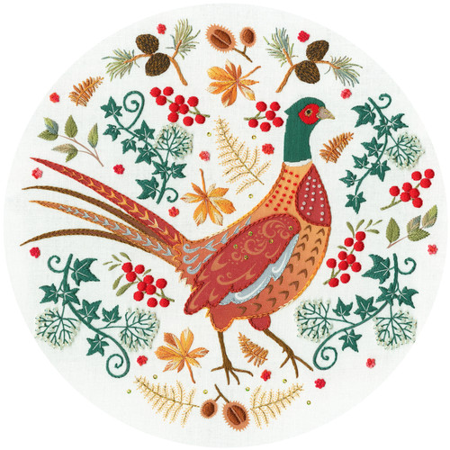 Folk Pheasant Embroidery Kit by Bothy Threads