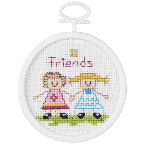 Friends Mini Cross stitch Kit with Frame by Janlynn