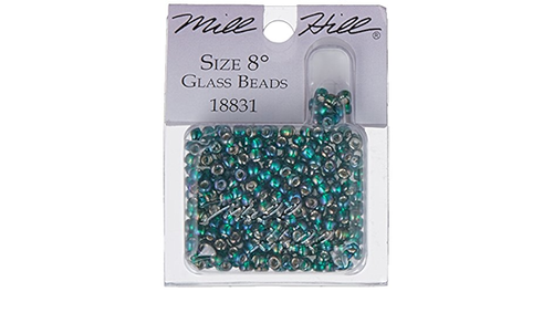 Mill Hill Glass Beads Size 8/0 3mm 6g.Golden Emerald